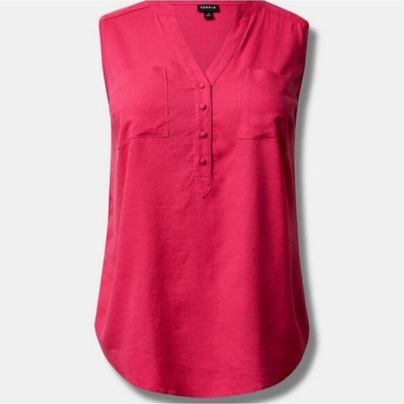Torrid Harper Linen Pullover Tank Size 5 NWT - Picture 4 of 5